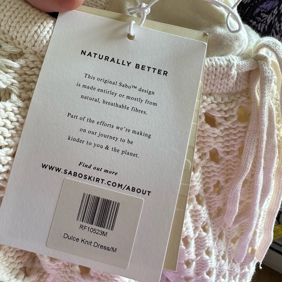 NWT‎ SABO SIZE M Dulce Knit Dress MINI CROCHET - Picture 5 of 6